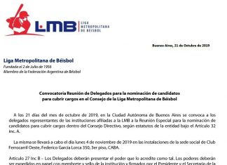 Convocatoria a reunión de delegados